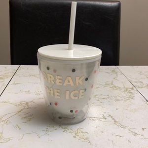 Kate Spade BREAK THE ICE tumbler with straw | new | never used
